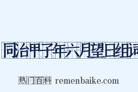 同治甲子年六月望日组词是什么意思的图片